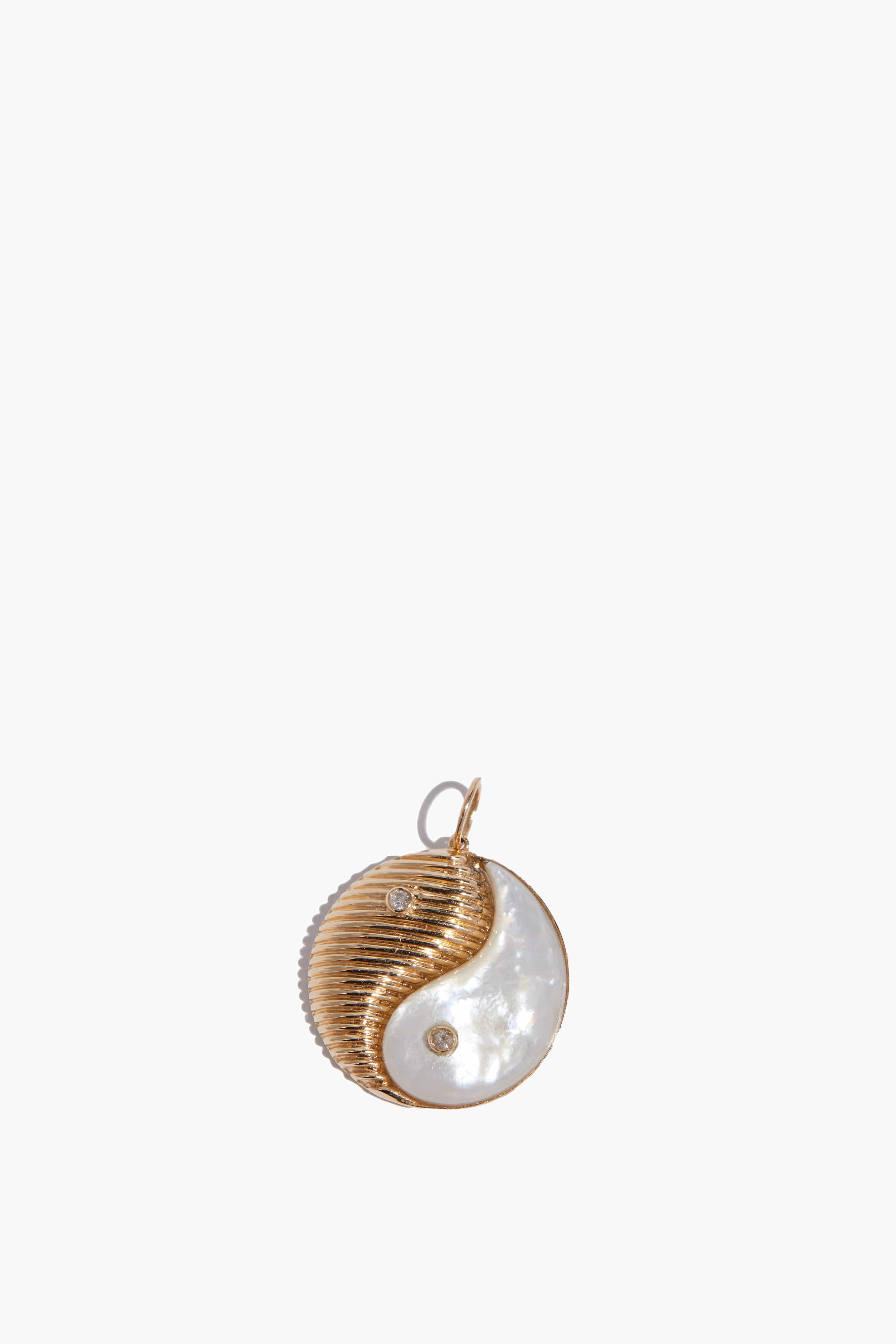Ying Yang Pendant in Gold and Mother of Pearl by THEODOSIA