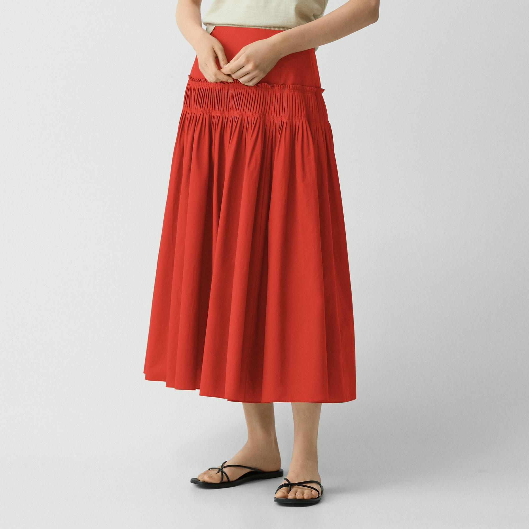 Accordion Maxi Skirt in Cotton-Blend by THEORY