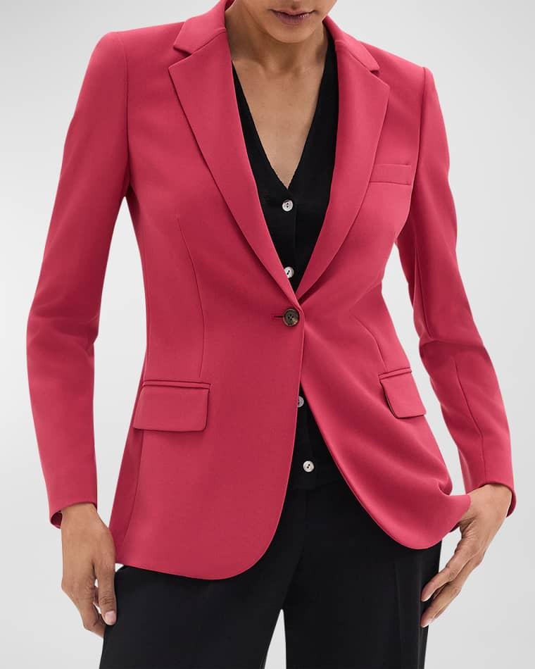 Admiral Crepe One-Button Staple Blazer by THEORY