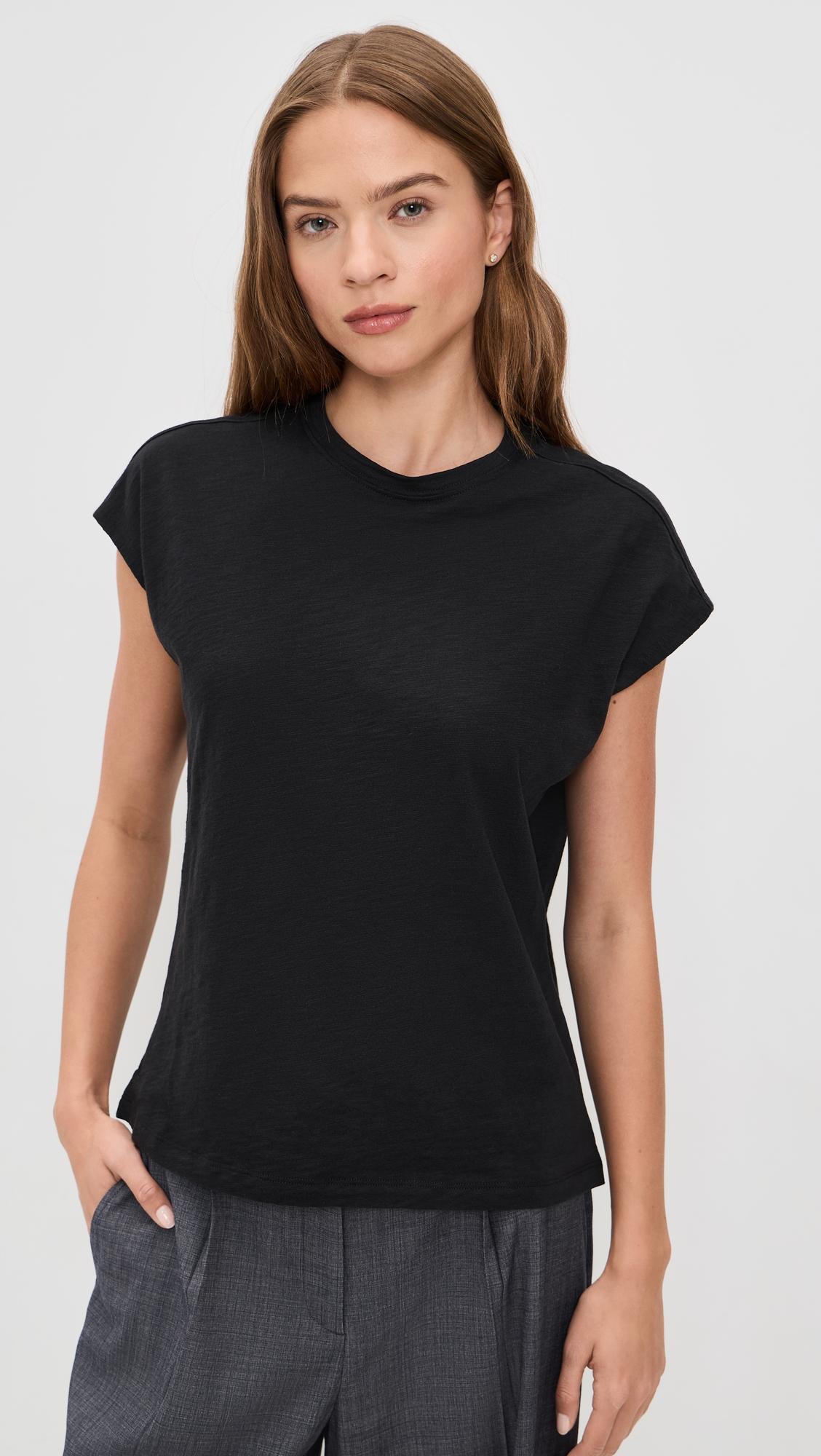 Bind Neck Boxy Tee by THEORY