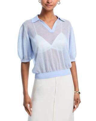 Blouson Polo in Sheer Crepe by THEORY
