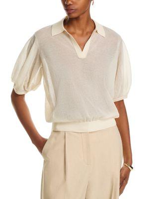 Blouson Polo in Sheer Crepe by THEORY