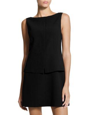 Boat Neck Sleeveless Mini Dress by THEORY