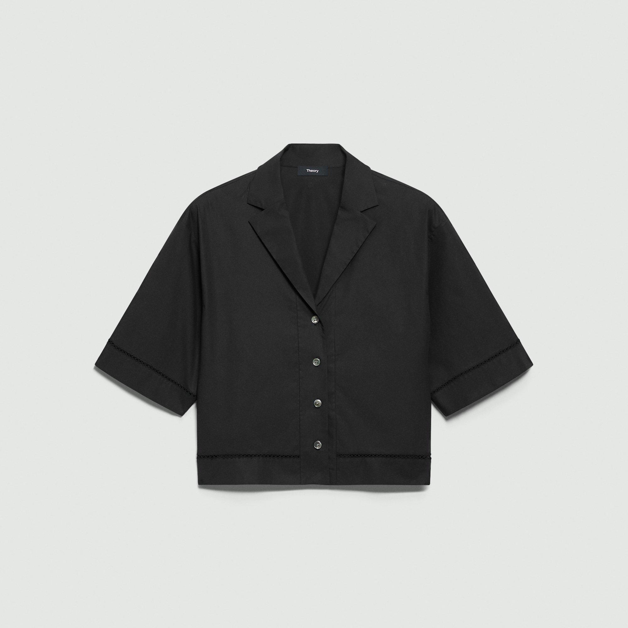 Boxy Camp Shirt in City Poplin by THEORY