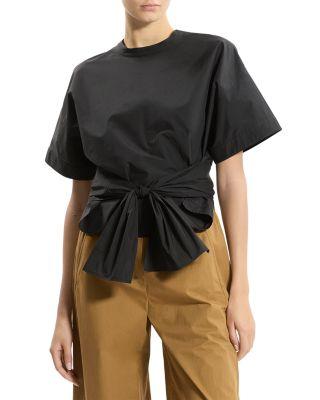 Boxy Tie Front Top by THEORY