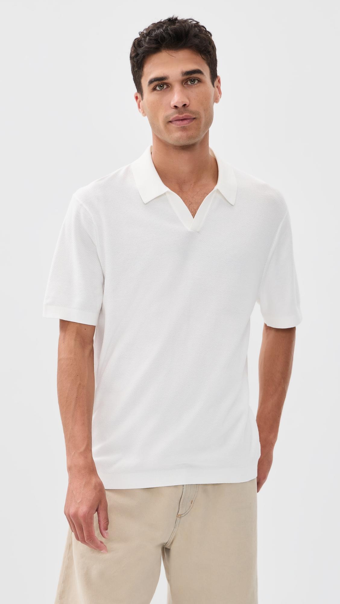 Brenan Johnny Collar Polo In Fine Bilen by THEORY