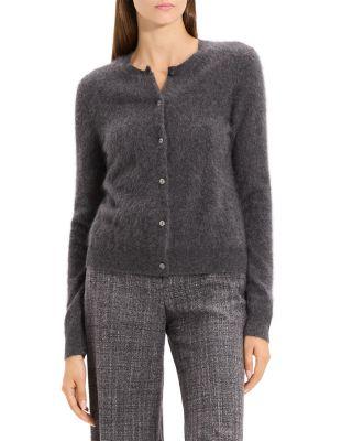 Brushed Crewneck Cardigan in Cashmere by THEORY