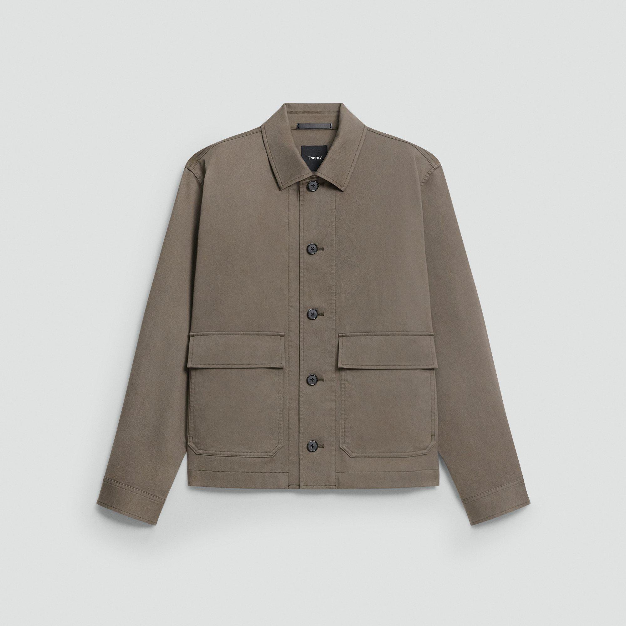 Button-Up Jacket in Moonsoft Cotton by THEORY | jellibeans