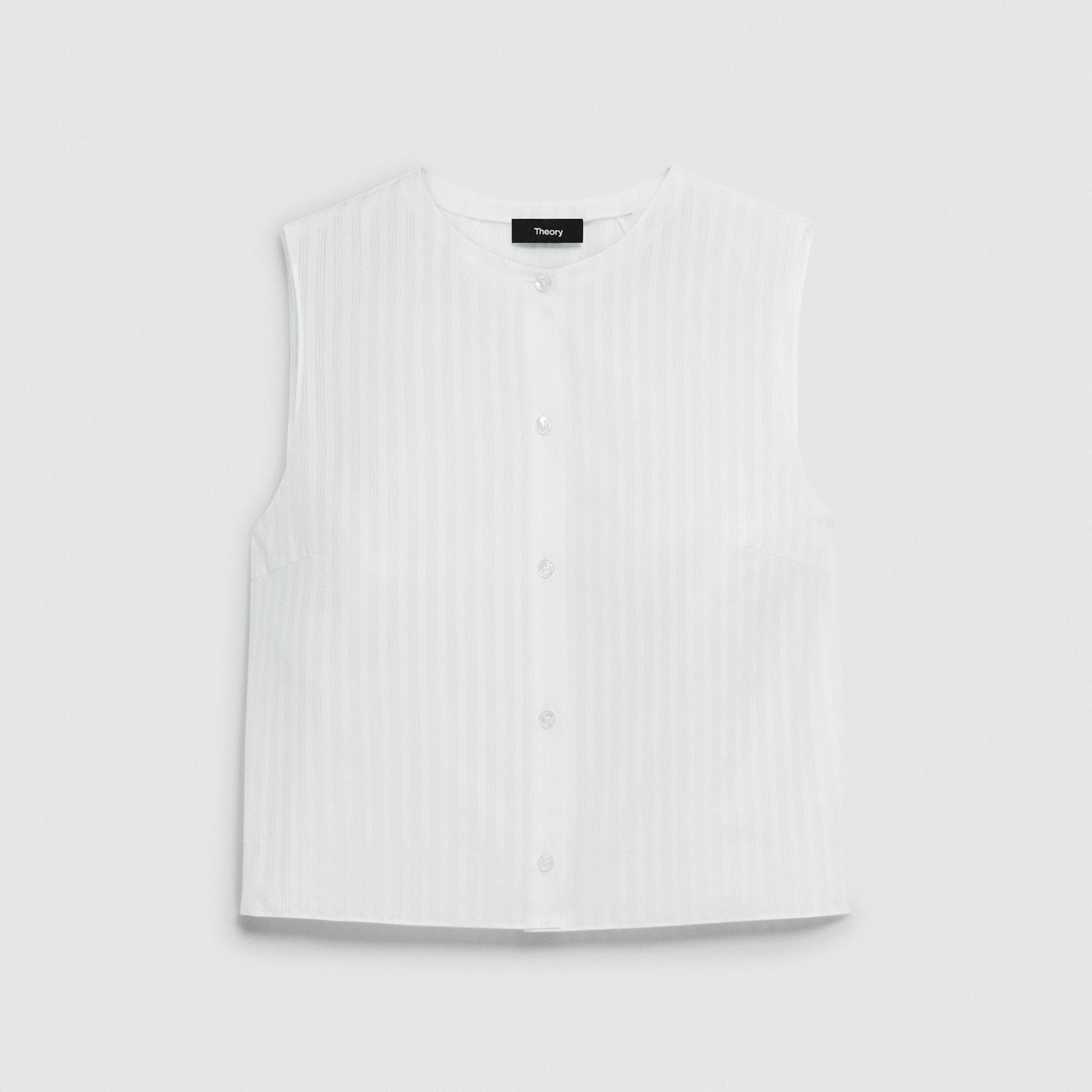 Button-Up Shell Top in Linear Cotton by THEORY
