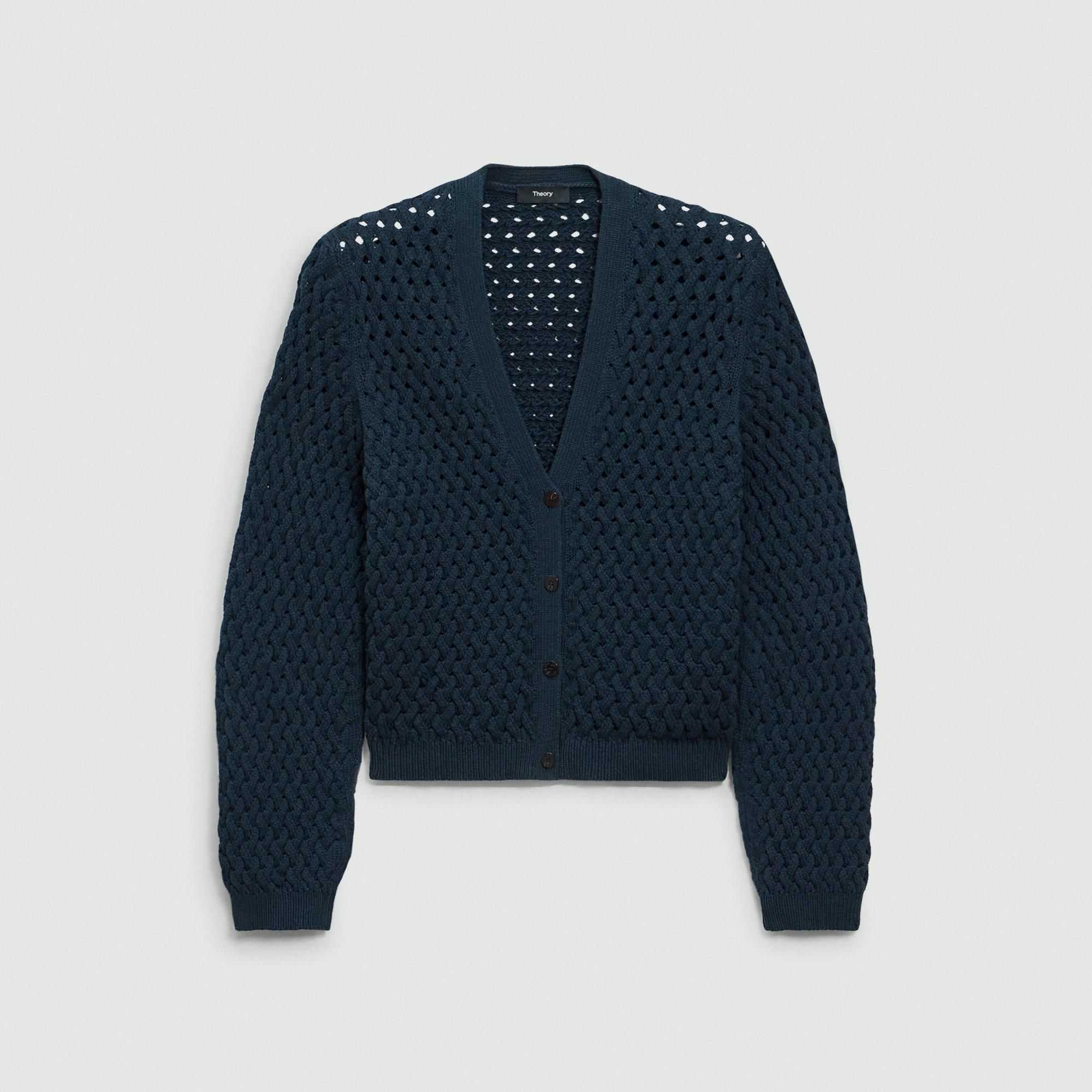 Cable-Knit Cardigan in Rounded Cotton by THEORY