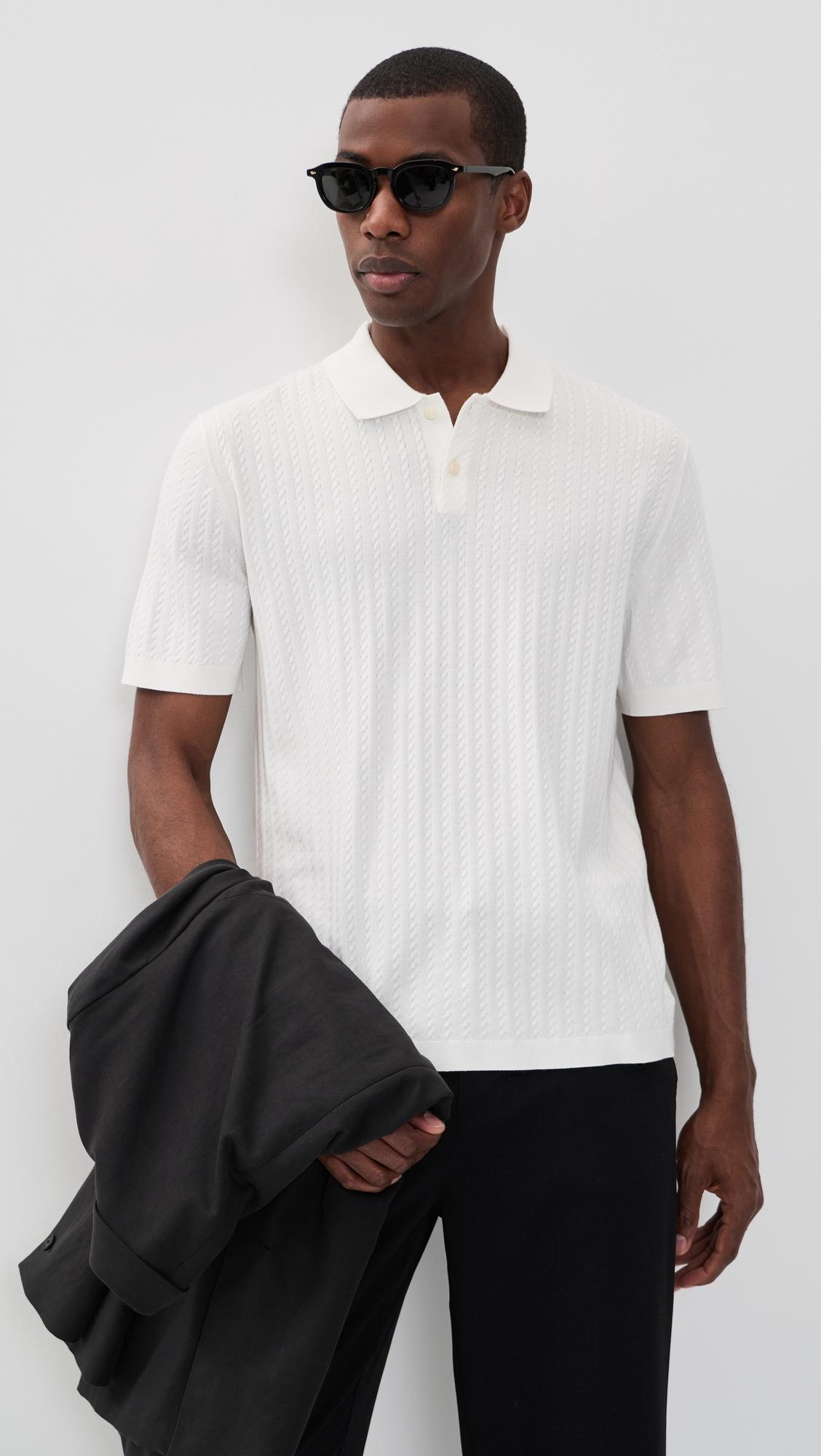 Cable Knit Polo in Fine Bilen by THEORY