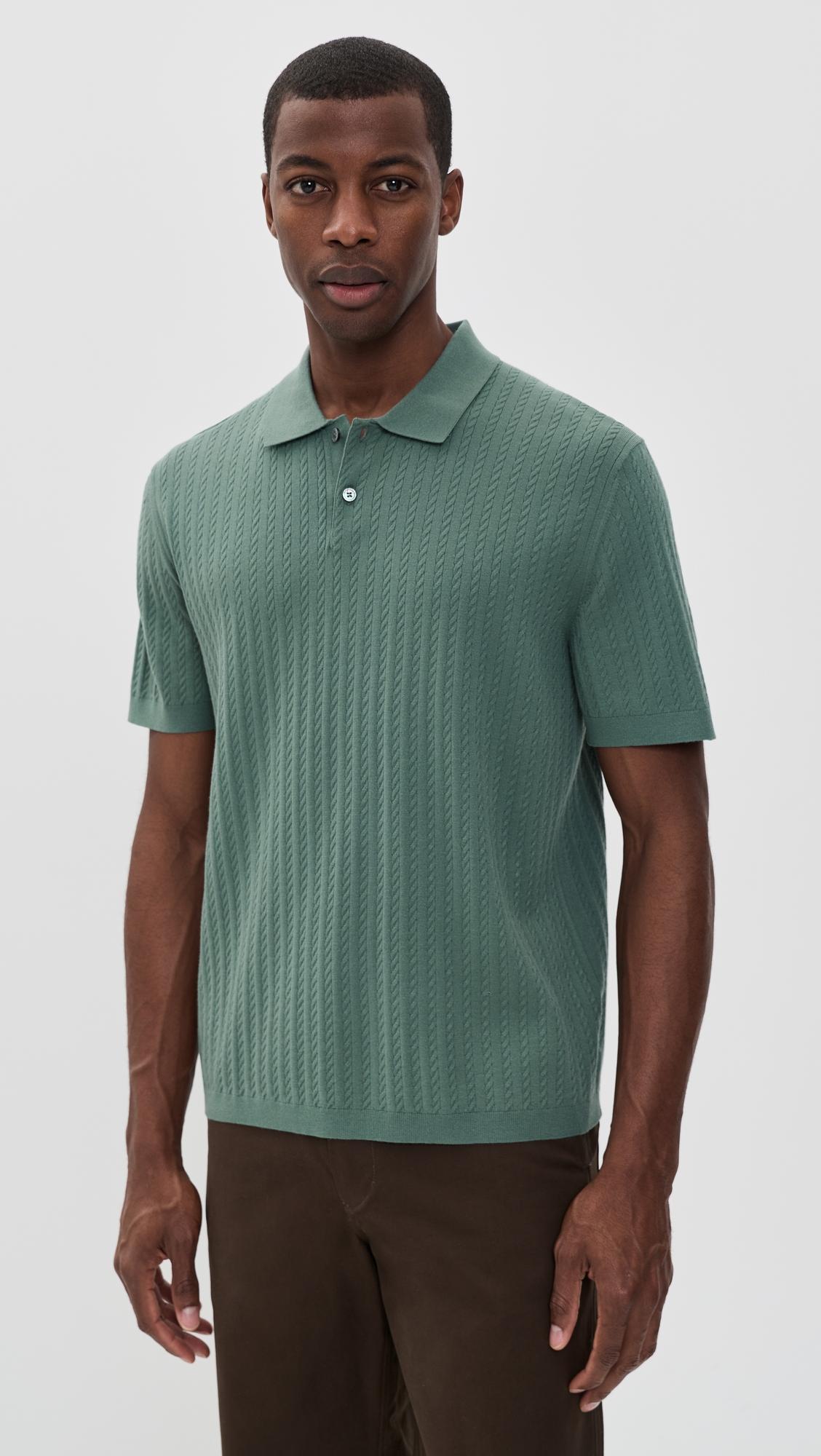 Cable Knit Polo in Fine Bilen by THEORY