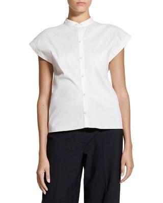 Cap Sleeve Shirt in Good Poplin by THEORY