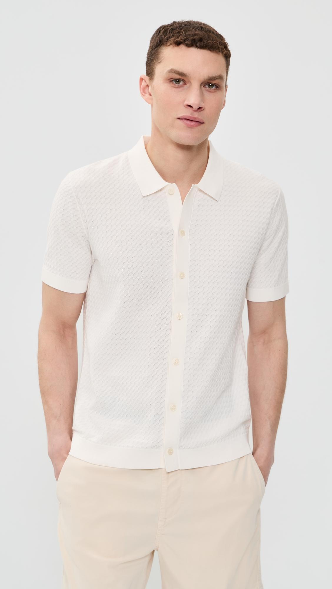 Carin Short Sleeve Shirt in Tactile Cotton by THEORY