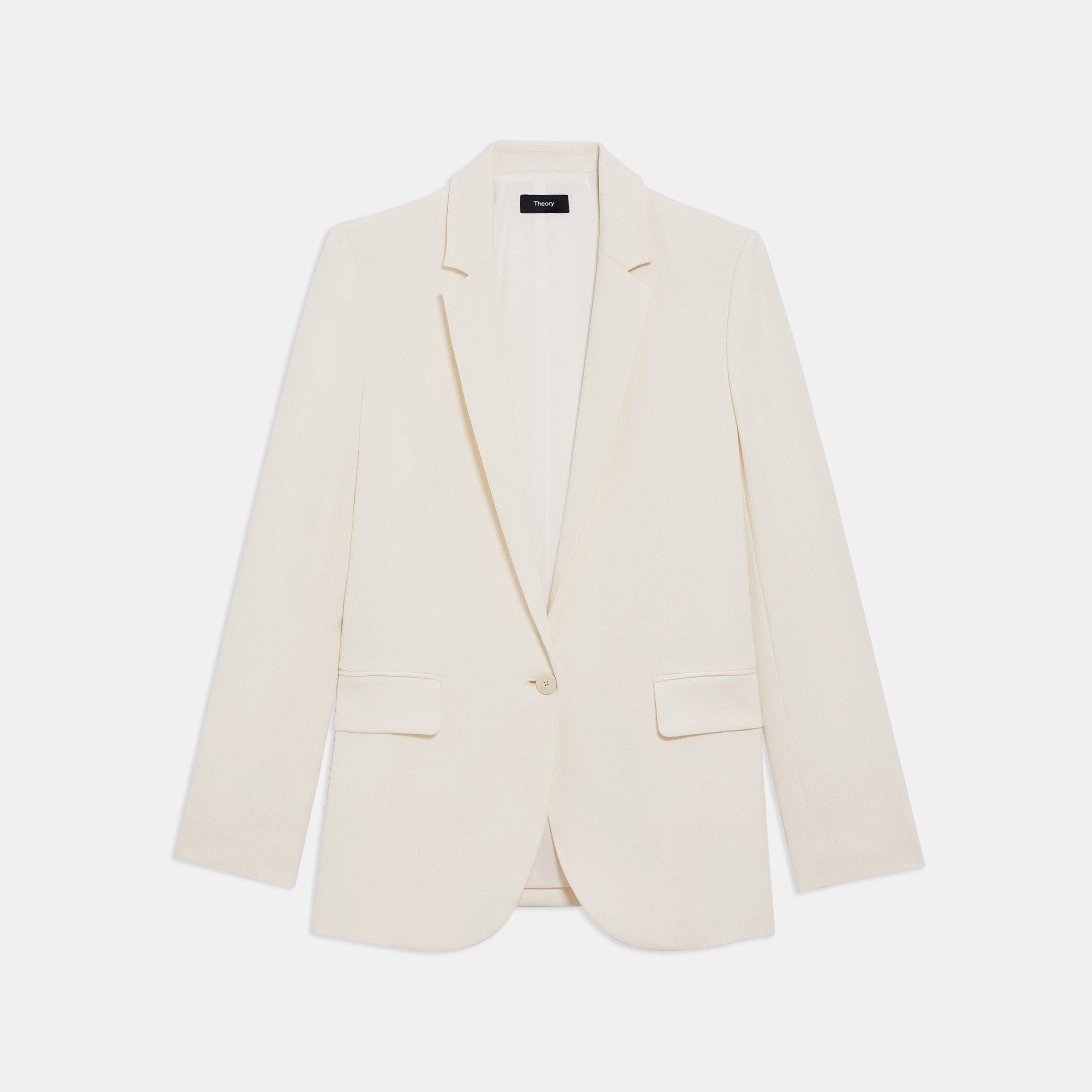 Casual Blazer in Striped Admiral Crepe by undefined Casual Blazer in Striped Admiral Crepe by undefined