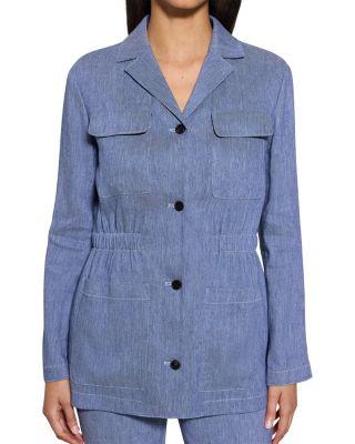 Cinched Jacket in Fluid Linen by THEORY