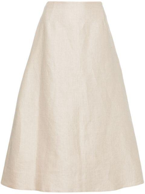 Circle linen midi skirt by THEORY
