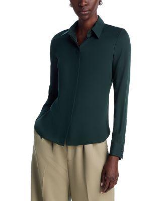 Classic Fitted Silk Shirt by THEORY