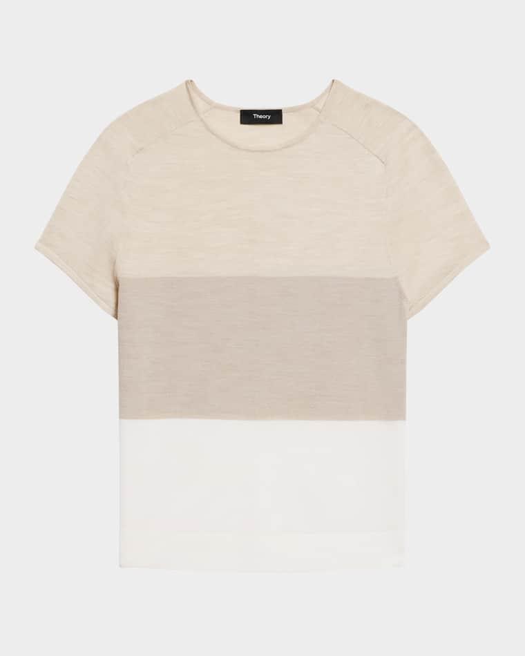 Color Block Crewneck Tee by THEORY