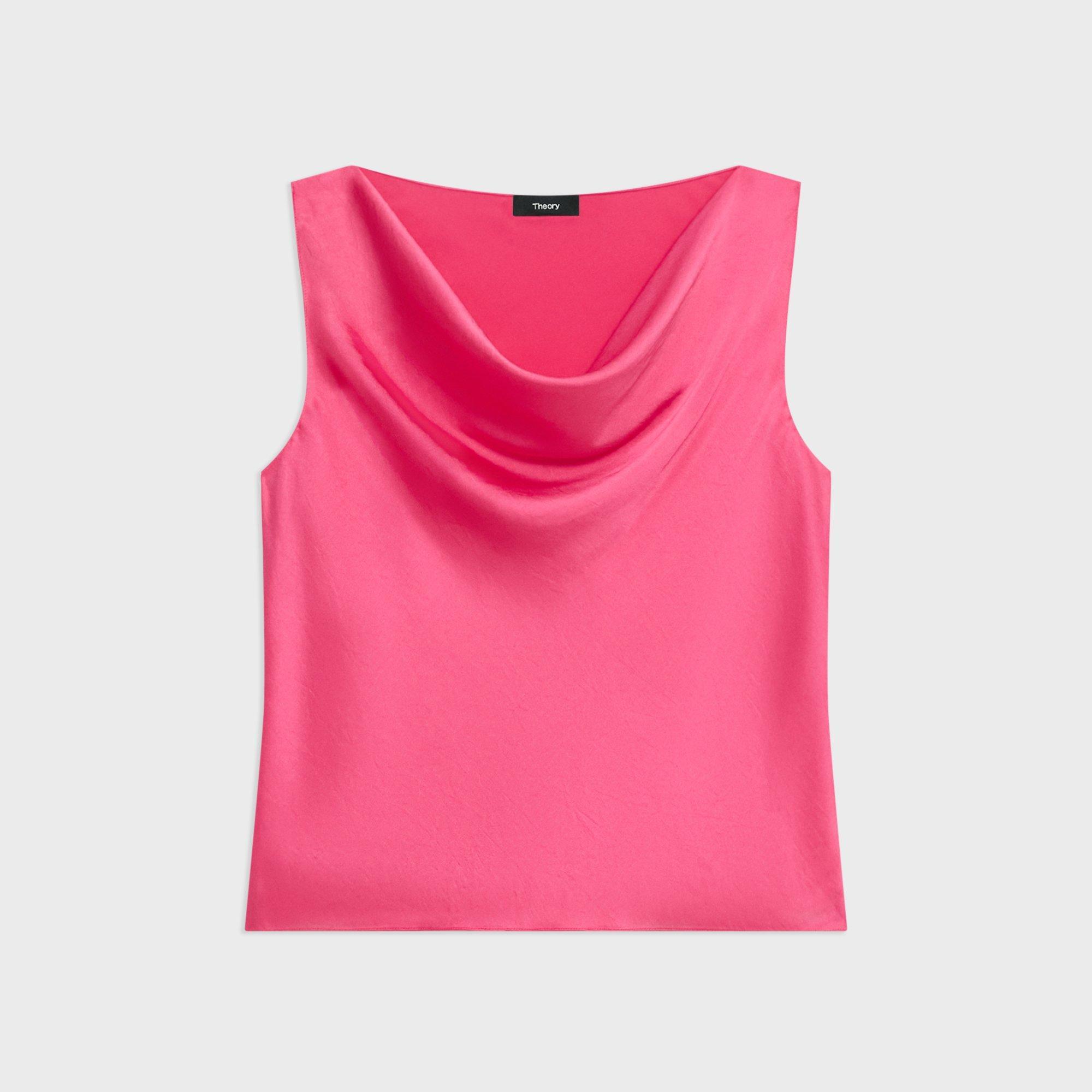 Cowl Neck Top in Crushed Satin by THEORY