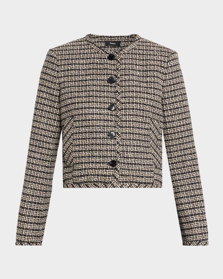 Crewneck Woven Cardigan by THEORY
