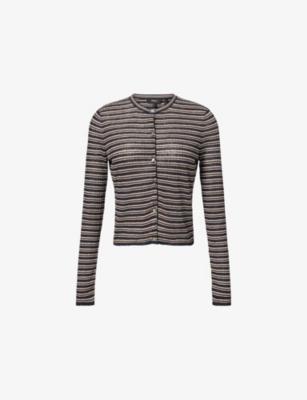 Crop Rib-Knit Linen-Blend Cardigan by THEORY