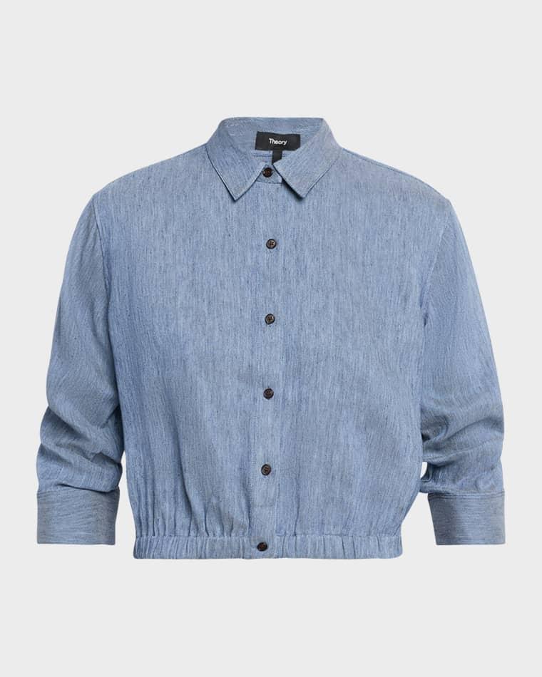 Cropped Button-Front Shirt by THEORY