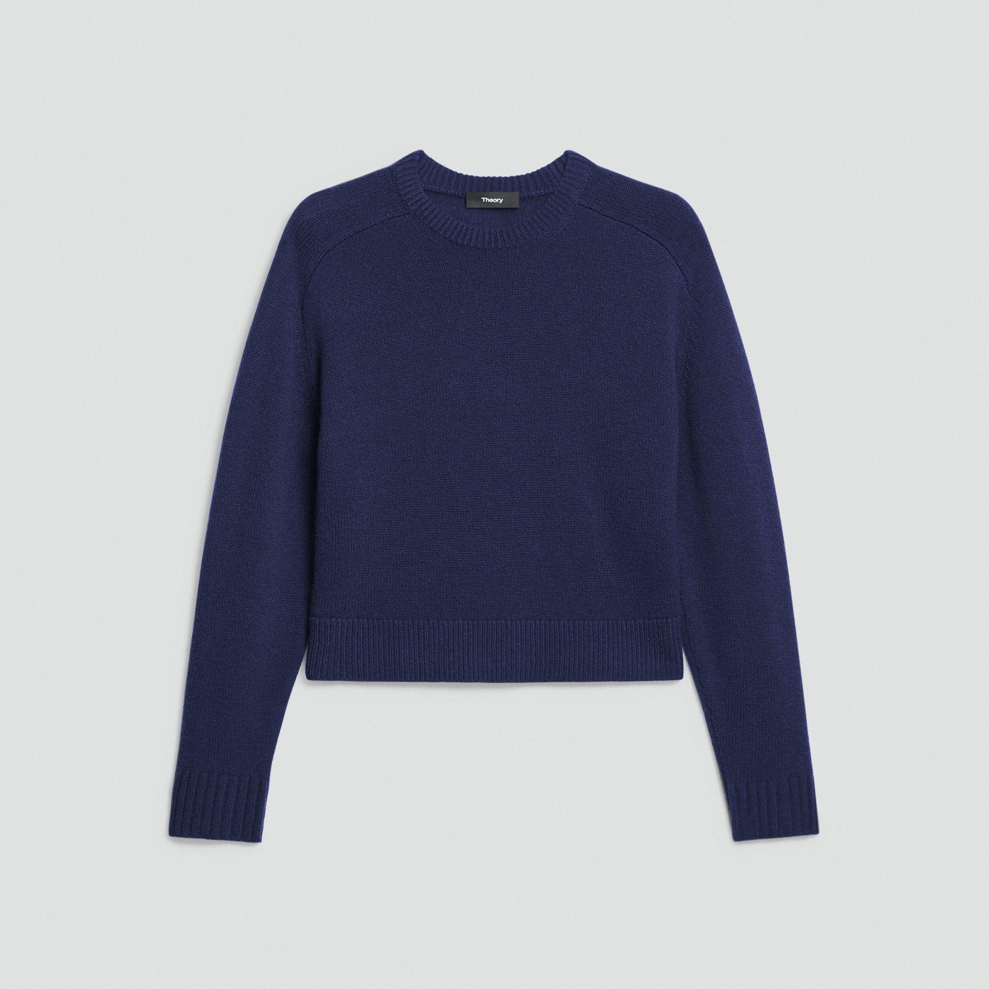 Cropped Crewneck Sweater in Cashmere by THEORY