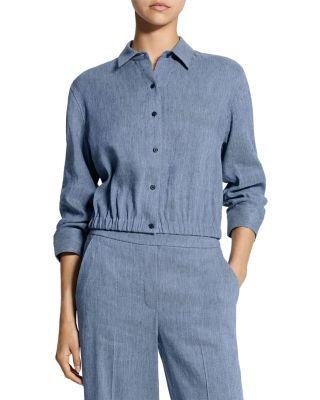 Cropped Denim Shirt by THEORY