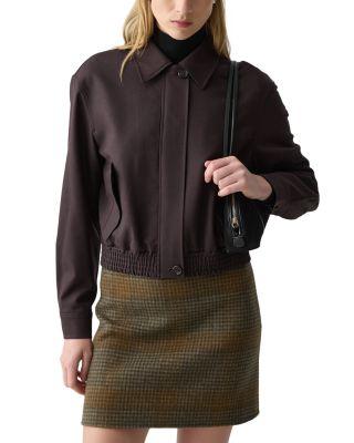Cropped Track Jacket in Wool-Blend by THEORY