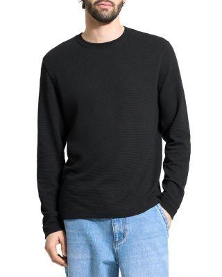 Delroy in Studio T Jacquard Relaxed Fit Long Sleeve Tee by THEORY
