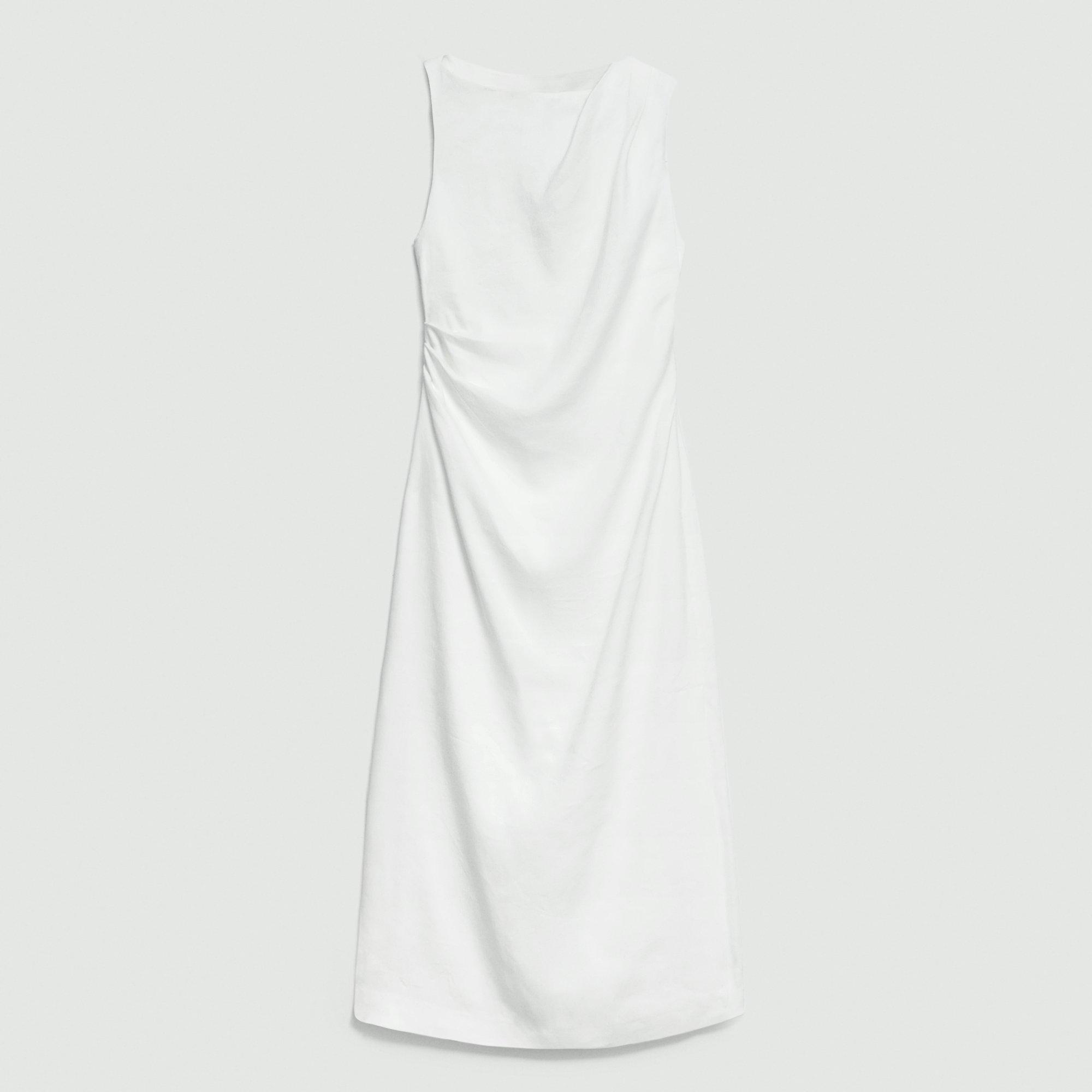 Draped Midi Dress in Linen-Viscose by THEORY