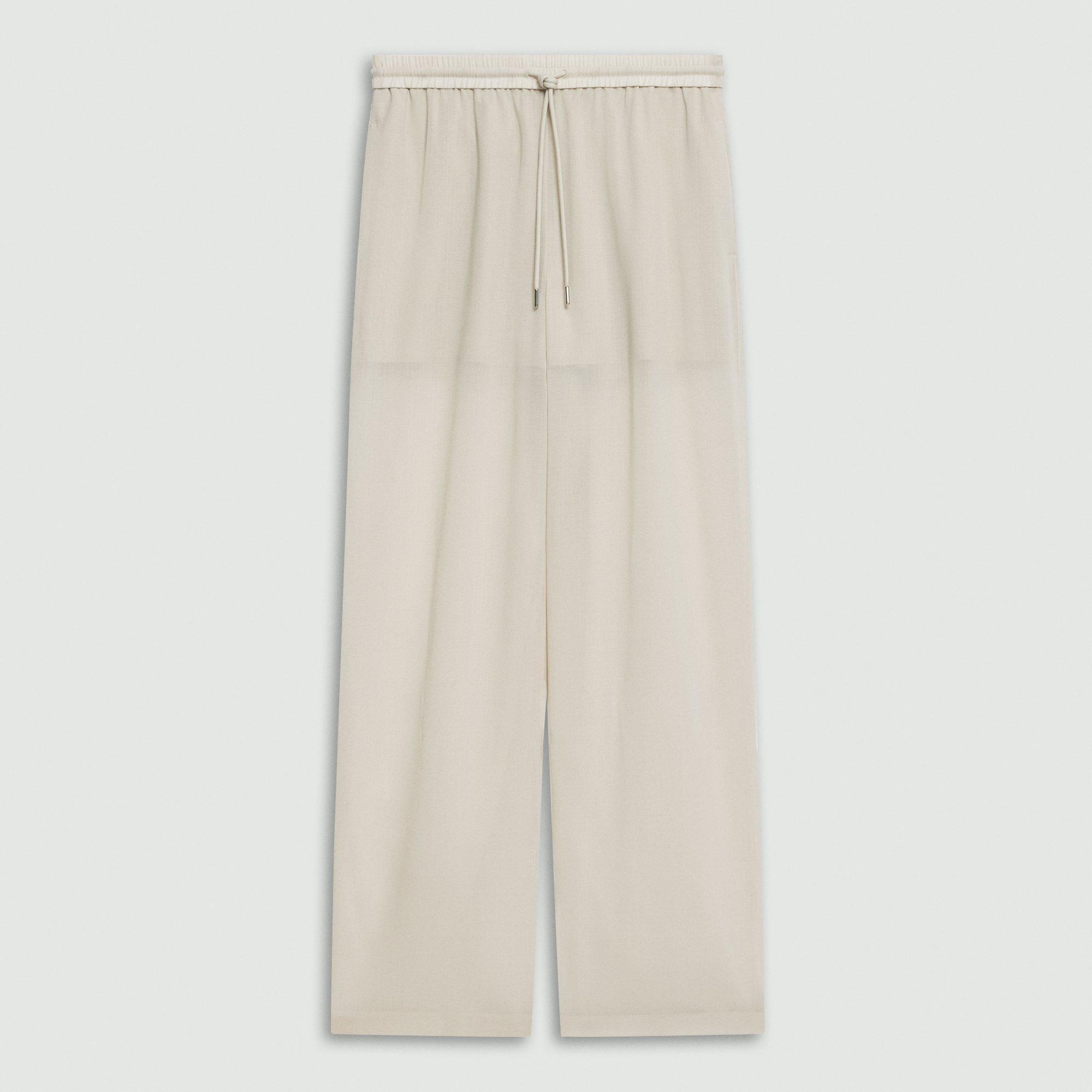 Drawcord Pull-On Pant in Airy Shirting by THEORY