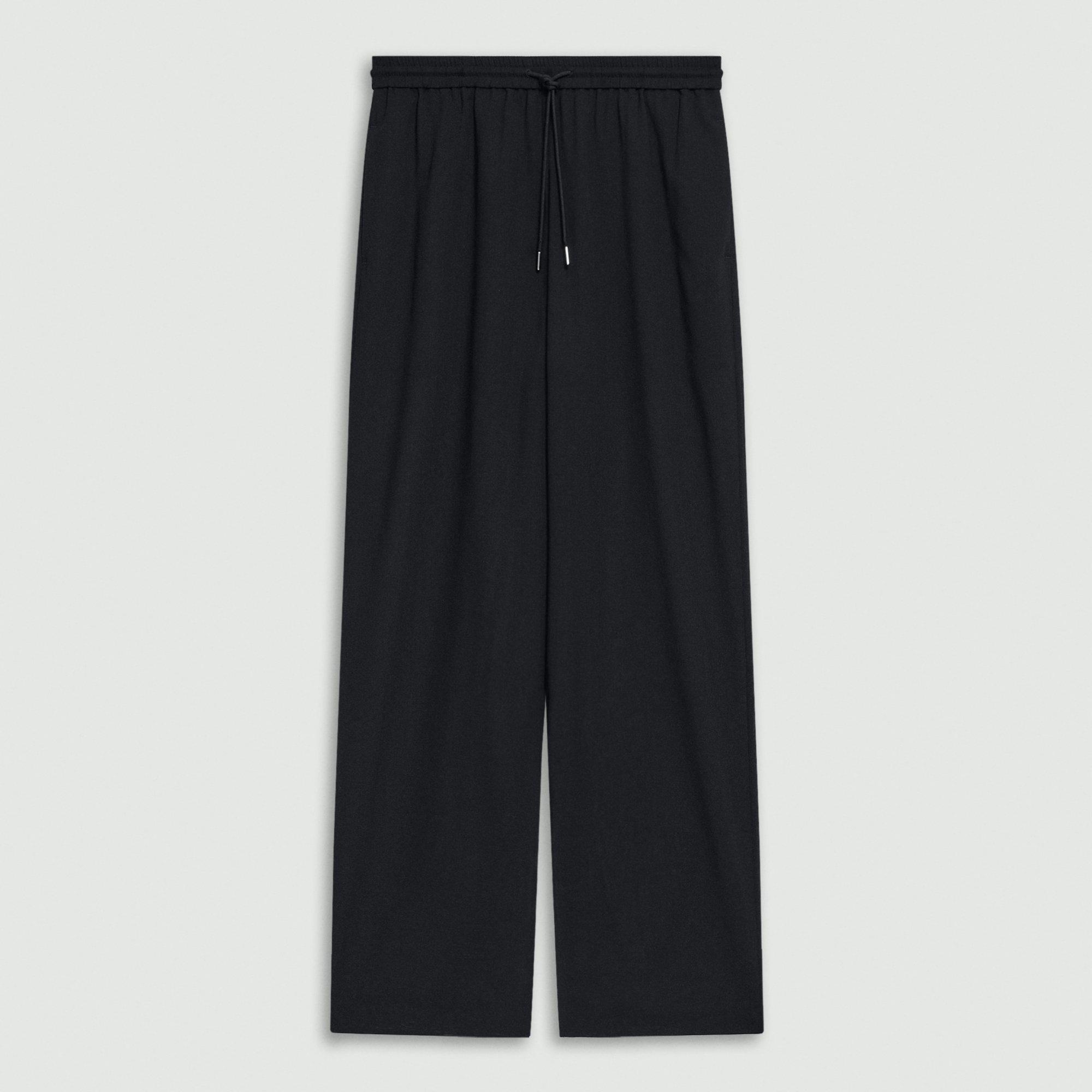 Drawcord Pull-On Pant in Airy Shirting by THEORY