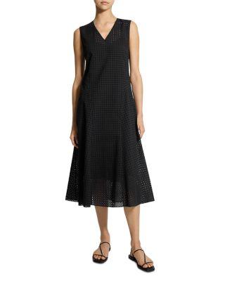 Eyelet Embroidered Midi Dress by THEORY