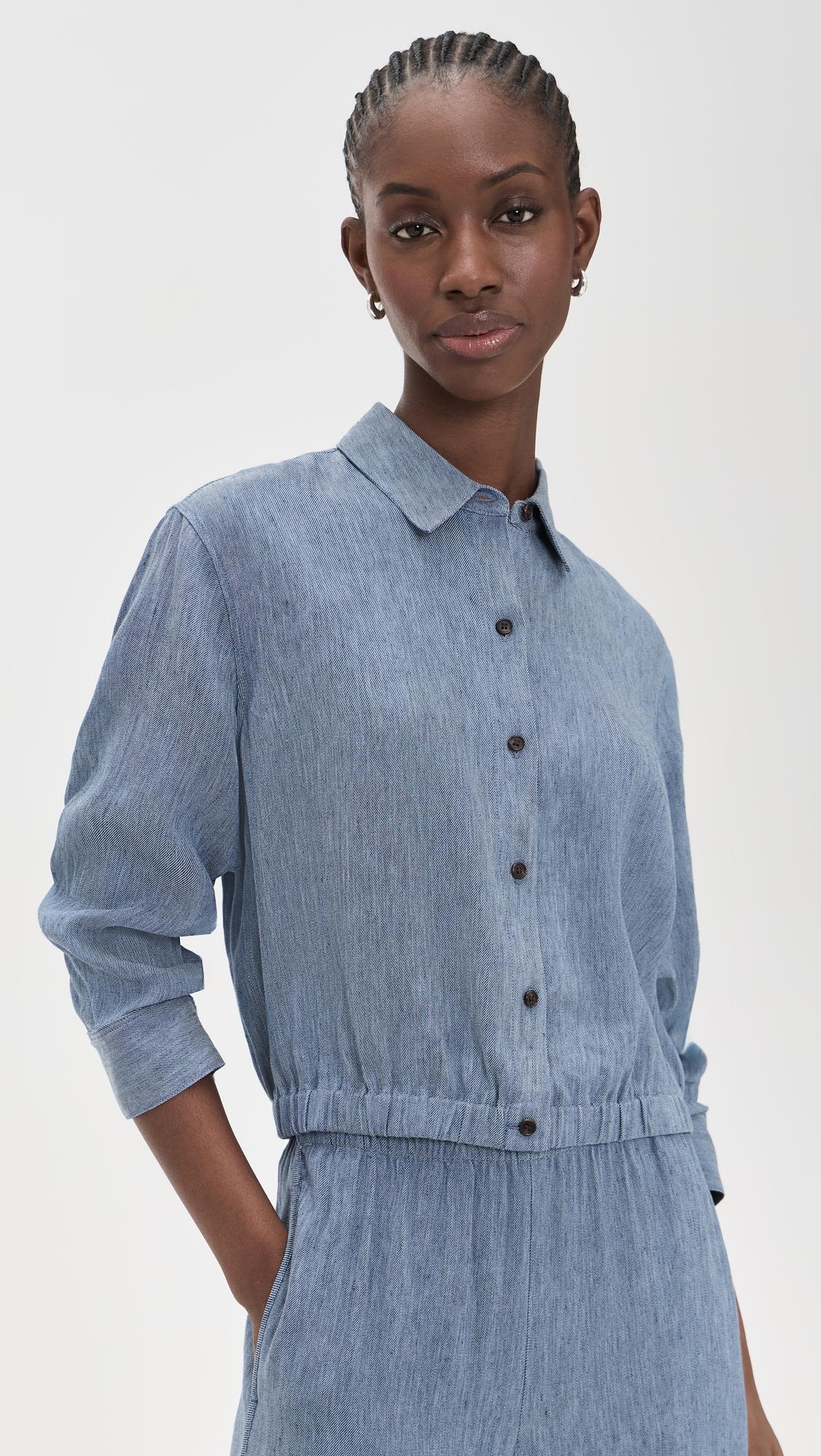 Fixed Sleeve Cropped Shirt by THEORY