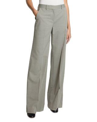 Fluid Flare Pants in Wool Gabardine by THEORY
