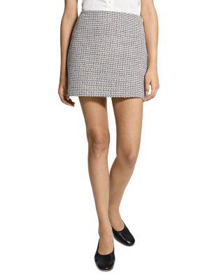High Waisted Mini Skirt in Striped Tweed by THEORY