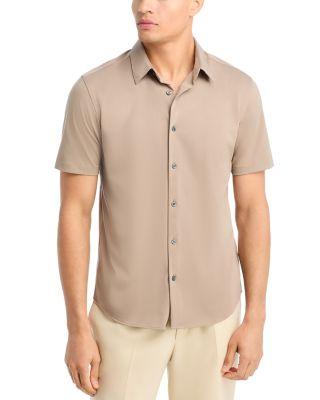 Irving Short-Sleeve Shirt in Structure Knit by THEORY Irving Short-Sleeve Shirt in Structure Knit by THEORY