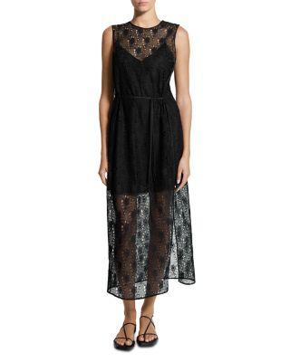 Lace Tie Waist Dress by THEORY
