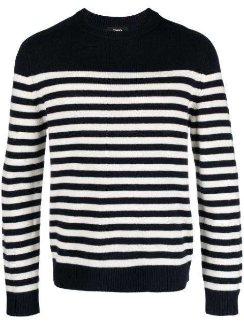 Latho striped cotton jumper by THEORY