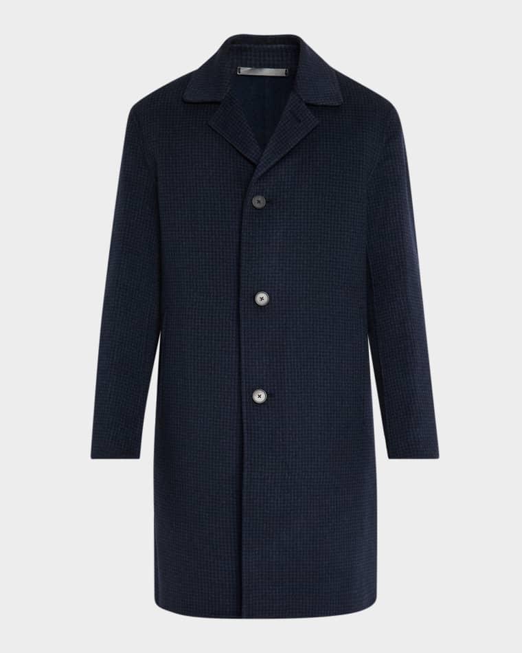 Men's Modern Mini Check Single-Breasted Coat by THEORY