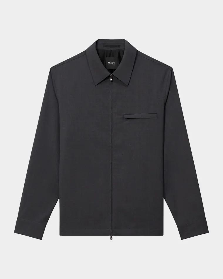 Men's Travel Overshirt in Motion Wool by THEORY