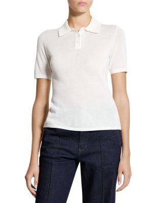 Merino Wool Short Sleeve Polo Sweater by THEORY