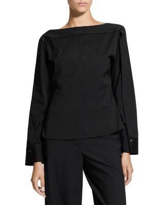 Open Sleeved Boat Neck Top by THEORY