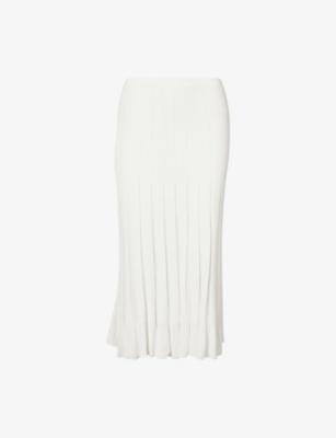 Panelled-Rib Stretch-Knit Midi Skirt by THEORY