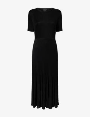 Panelled-Rib Stretch-Woven Midi Dress by THEORY