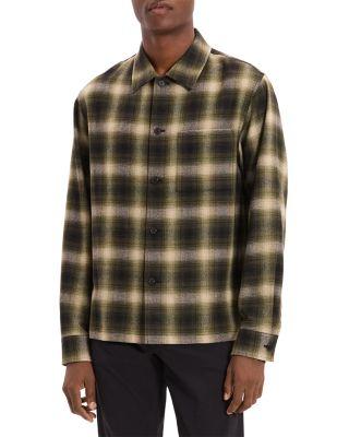Plaid Button Down Overshirt by THEORY