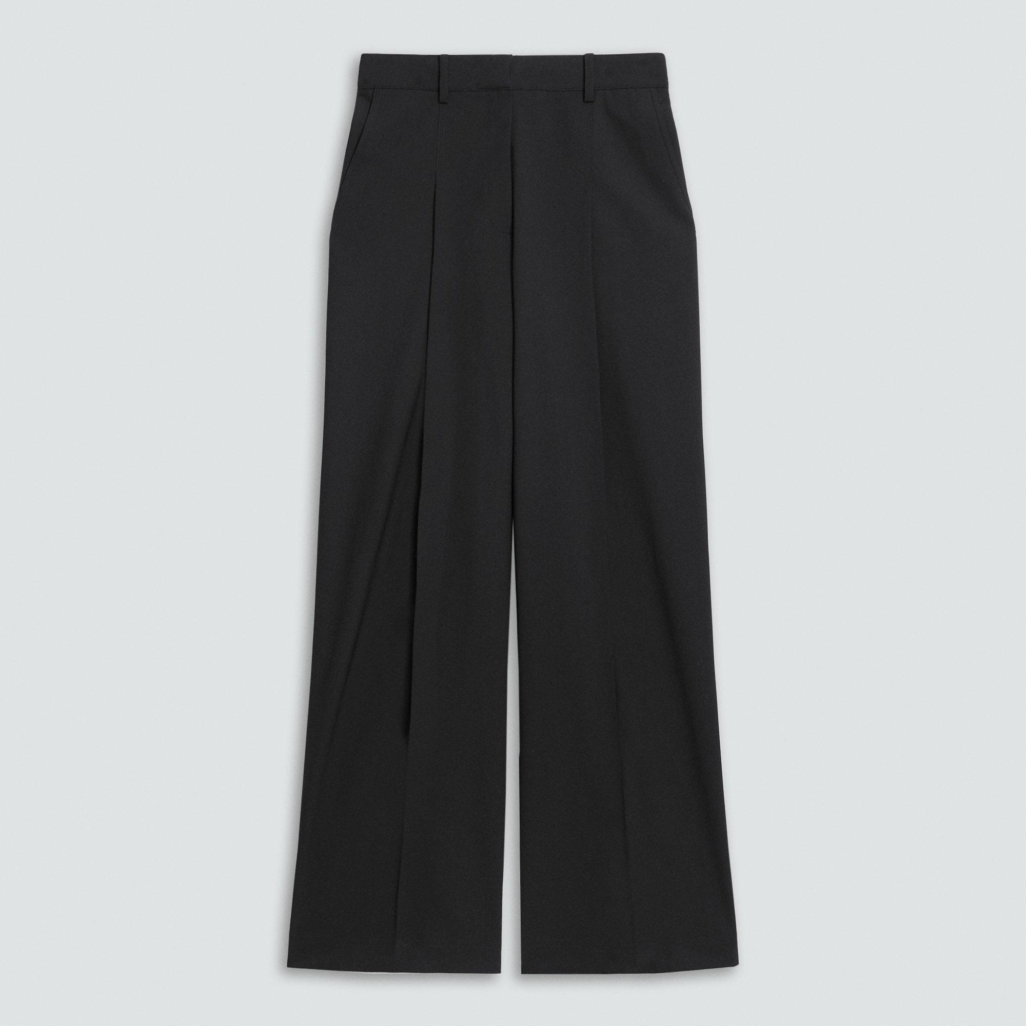 Pleated Wide-Leg Pant, 29'' in Good Wool by THEORY