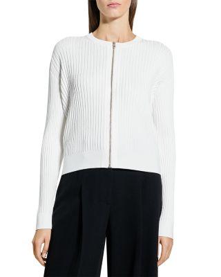 Pointelle Bomber Sweater by THEORY